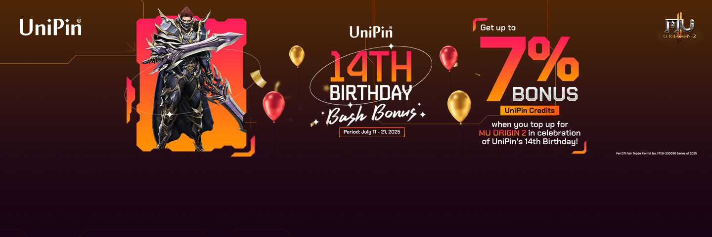 UniPin 14th Birthday Bash Bonus: MU ORIGIN 2 (PH)